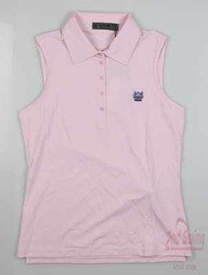 New W/ Logo Womens G-Fore Sleeveless Polo X-Small XS Pink MSRP $115