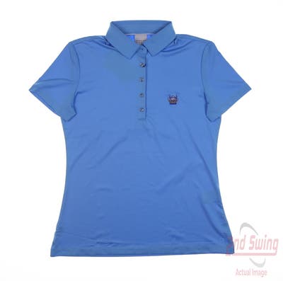 New W/ Logo Womens Dunning Polo X-Small XS Blue MSRP $90