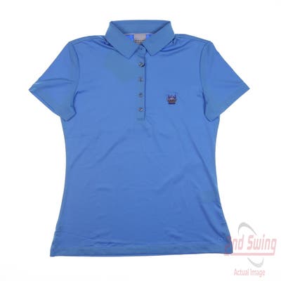 New W/ Logo Womens Dunning Polo Large L Blue MSRP $90
