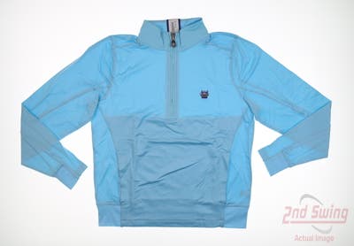 New W/ Logo Mens B. Draddy 1/4 Zip Pullover X-Large XL Blue MSRP $120