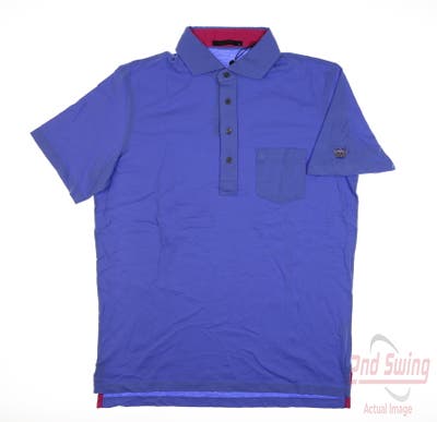 New W/ Logo Mens Greyson Polo Large L Blue MSRP $100