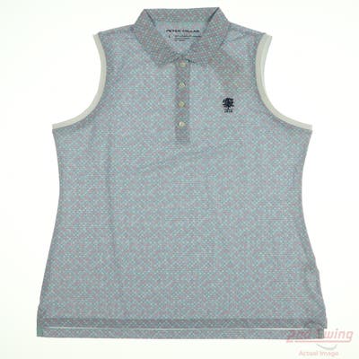 New W/ Logo Womens Peter Millar Sleeveless Polo Large L Multi MSRP $110