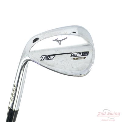Mizuno T22 Satin Chrome Wedge Lob LW 58° 4 Deg Bounce X Grind Dynamic Gold Tour Issue S400 Steel Stiff Left Handed 35.5in