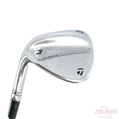 TaylorMade Milled Grind 3 Raw Chrome Wedge Gap GW 52° 9 Deg Bounce SB Project X 6.5 Steel X-Stiff Left Handed 37.25in