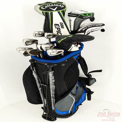 Complete Set of Men's Callaway Tour Edge Ben Hogan Wilson Cleveland Rife Golf Clubs + NEW Datrek Stand Bag w/Headcovers