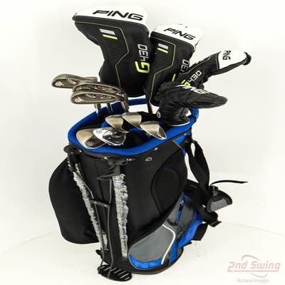 Complete Set of Men's TaylorMade Titleist Callaway Ping Odyssey Golf Clubs + NEW Datrek Stand Bag w/Headcovers