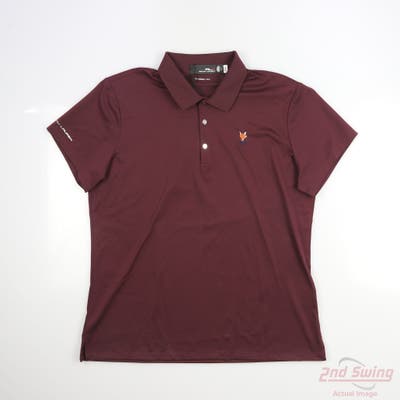 New W/ Logo Womens Ralph Lauren RLX Polo Large L Maroon MSRP $105