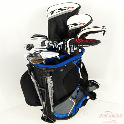 Complete Set of Men's TaylorMade Titleist Odyssey Golf Clubs + NEW Datrek Stand Bag w/Headcovers