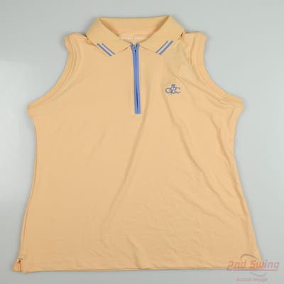 New W/ Logo Womens Peter Millar Sleeveless Polo Small S Orange MSRP $95