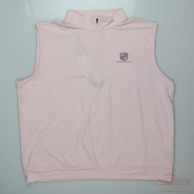 New W/ Logo Straight Down Mens Golf Vest 1/4 Zip Pullover Medium M Pink Solid MSRP $100
