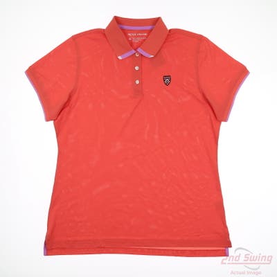 New W/ Logo Womens Peter Millar Polo X-Large XL Coral MSRP $105