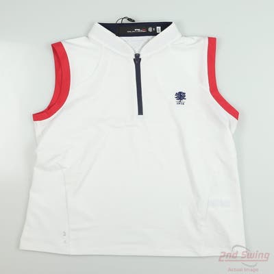 New W/ Logo Womens Ralph Lauren RLX Sleeveless Polo X-Small XS Multi MSRP $99