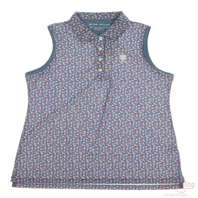 New W/ Logo Womens Peter Millar Sleeveless Polo Medium M Multi MSRP $99
