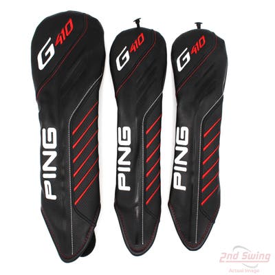 Ping G410 Driver/Fairway x2 Headcover Set Black/Red