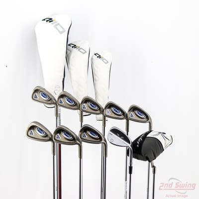 Complete Set of Men's TaylorMade Titleist Ping Golf Clubs + NEW Datrek Stand Bag w/Headcovers