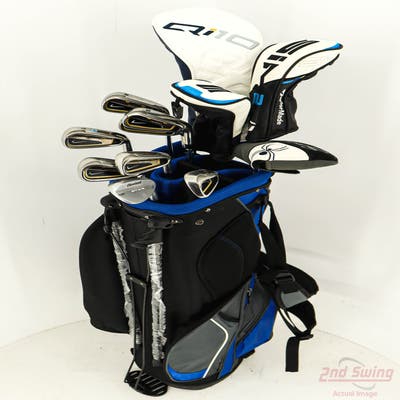Complete Set of Men's TaylorMade Titleist Nike Cleveland Odyssey Golf Clubs + NEW Datrek Stand Bag