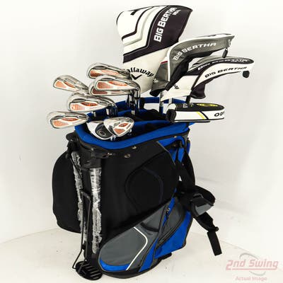 Complete Set of Men's Cobra Adams TaylorMade Cleveland Golf Clubs + NEW Datrek Stand Bag w/Headcovers