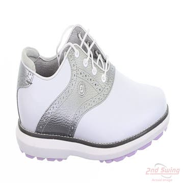 New Womens Golf Shoe Footjoy 2022 Traditions Medium 6.5 White/Grey MSRP $110 97897