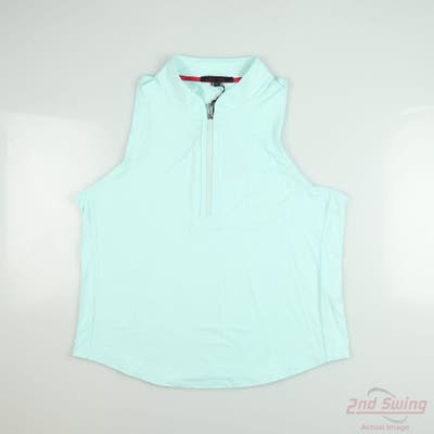 New W/ Logo Womens Greyson Sleeveless Polo X-Large XL Mint Leaf MSRP $110