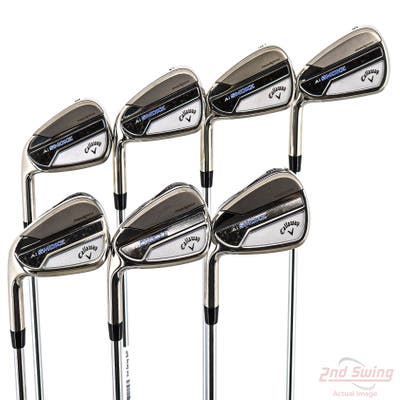 Mint Callaway Paradym Ai Smoke Iron Set 5-PW AW True Temper Elevate MPH 95 Steel Stiff Left Handed STD