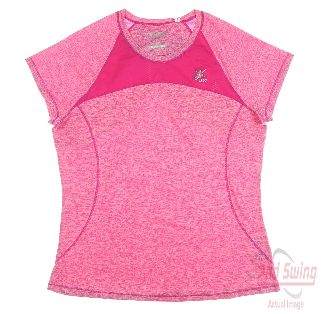 New W/ Logo Womens Cutter & Buck Annika Golf Polo Medium M Pink MSRP $75 LAK00111