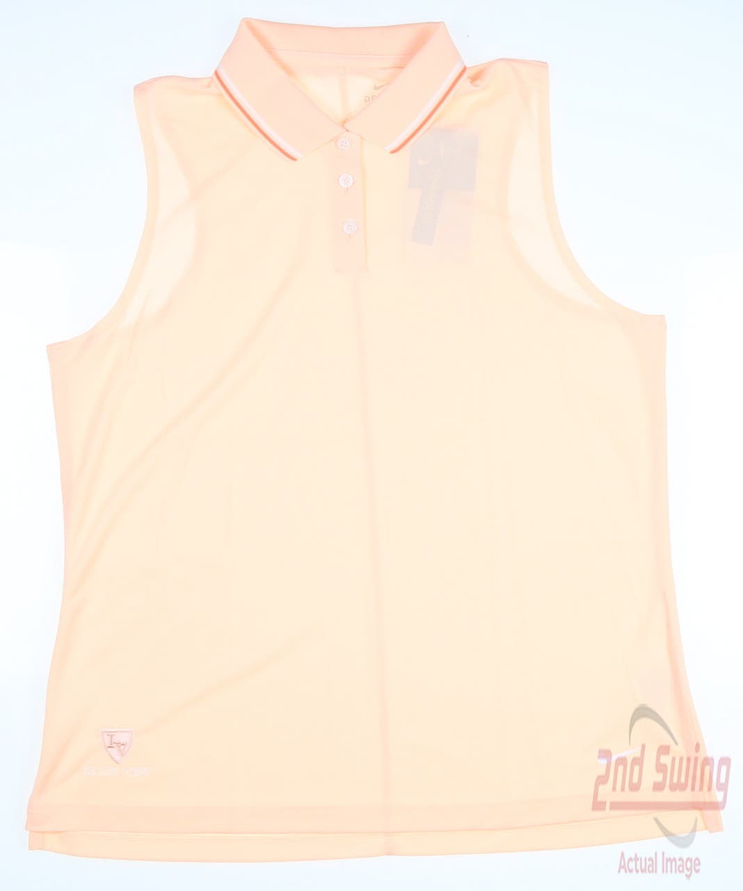 New W/ Logo Womens Nike Golf Sleeveless Polo Large L Orange MSRP $65