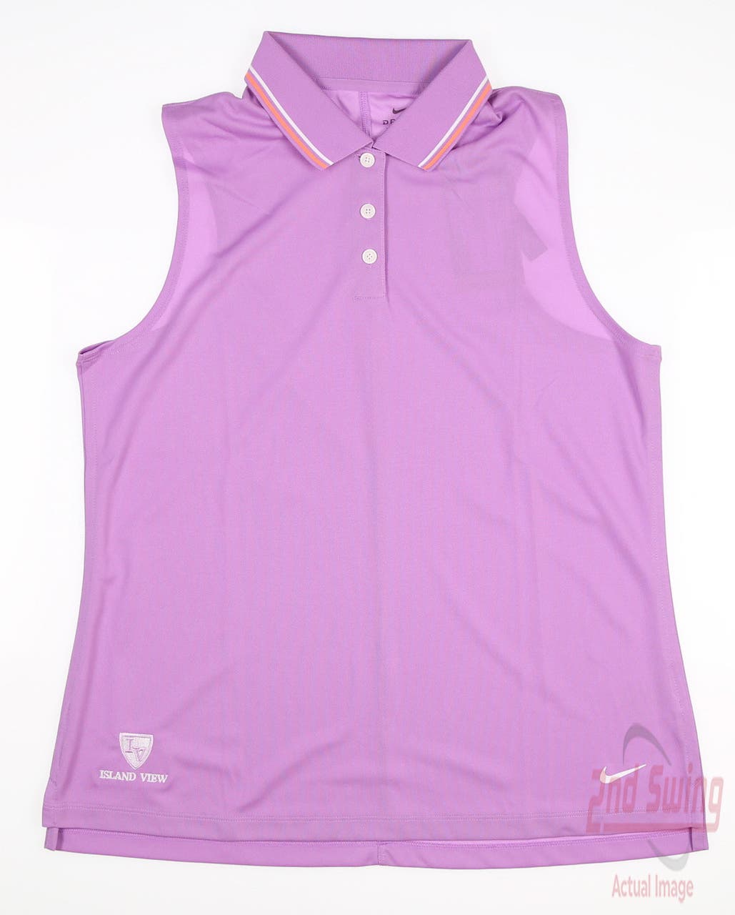 New W/ Logo Womens Nike Golf Sleeveless Polo Medium M Purple MSRP $65