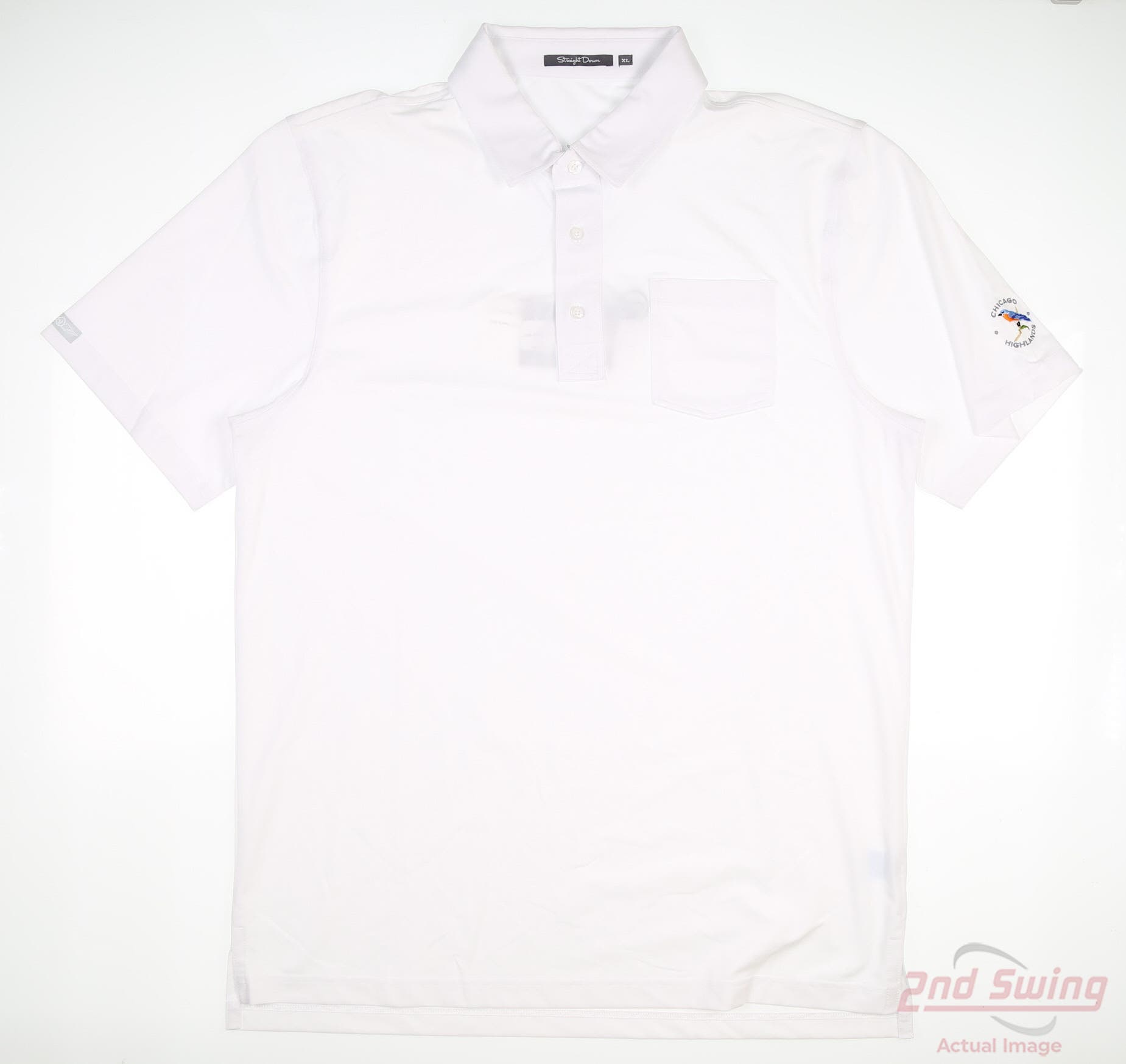 New W/ Logo Mens Straight Down Golf Polo XLarge XL White MSRP 94