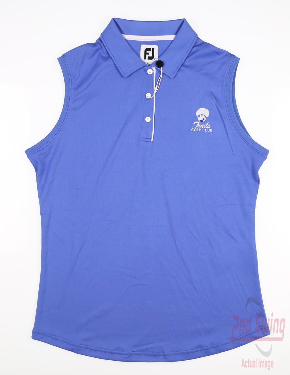 New W/ Logo Womens Footjoy Sleeveless Golf Polo Medium M Blue MSRP $72