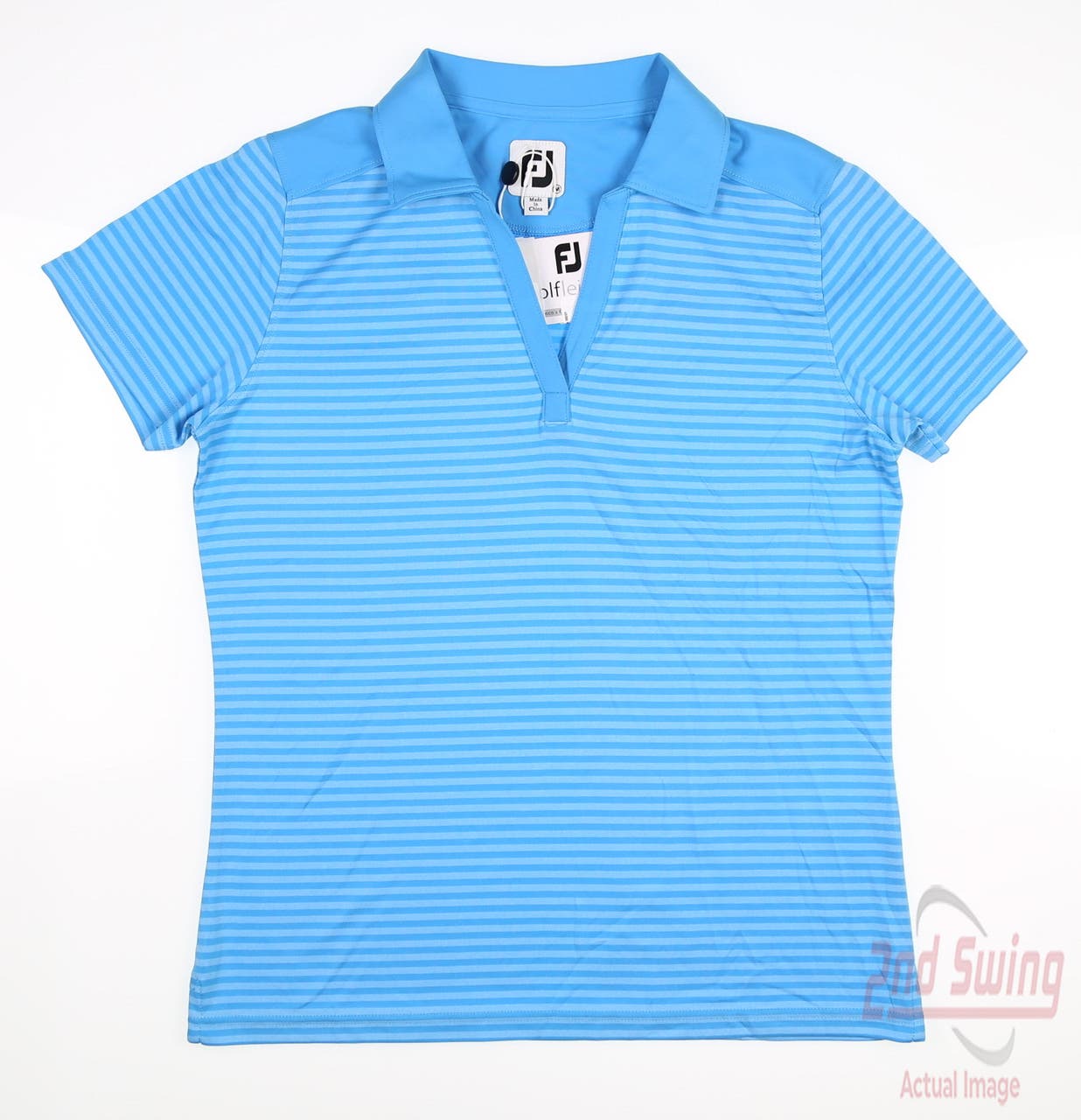 New W/ Logo Womens Footjoy Golf Polo Medium M Blue MSRP $80 25479