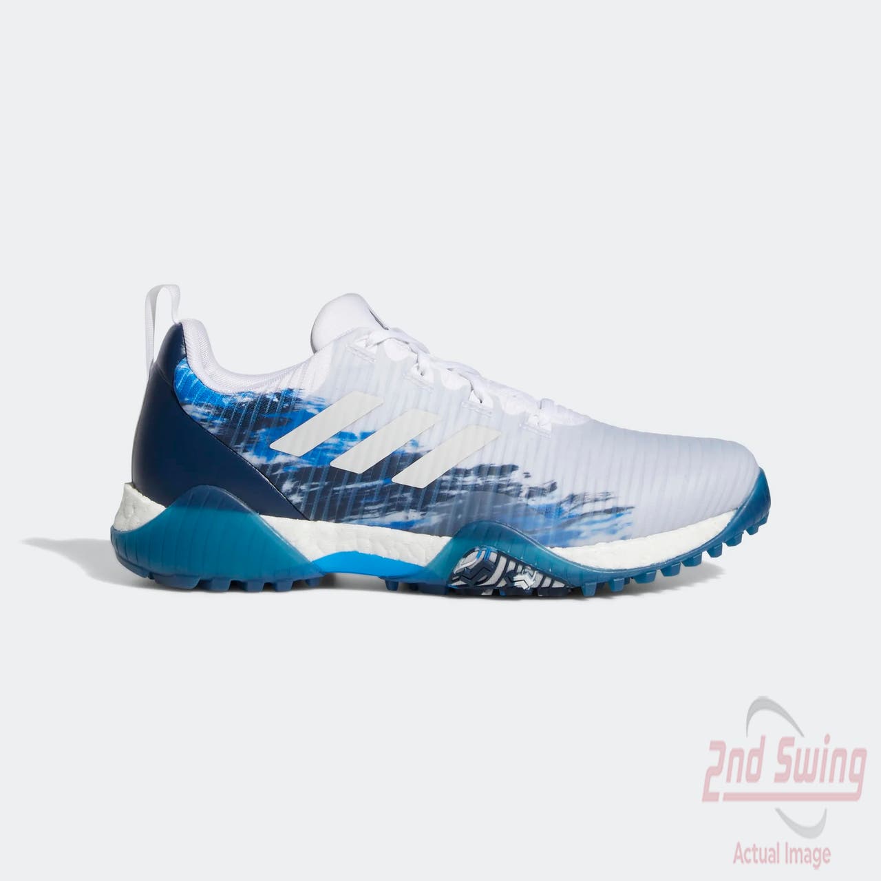 New Mens Golf Shoe Adidas Codechaos 22 Medium 7.5 White/Grey/Navy MSRP $150
