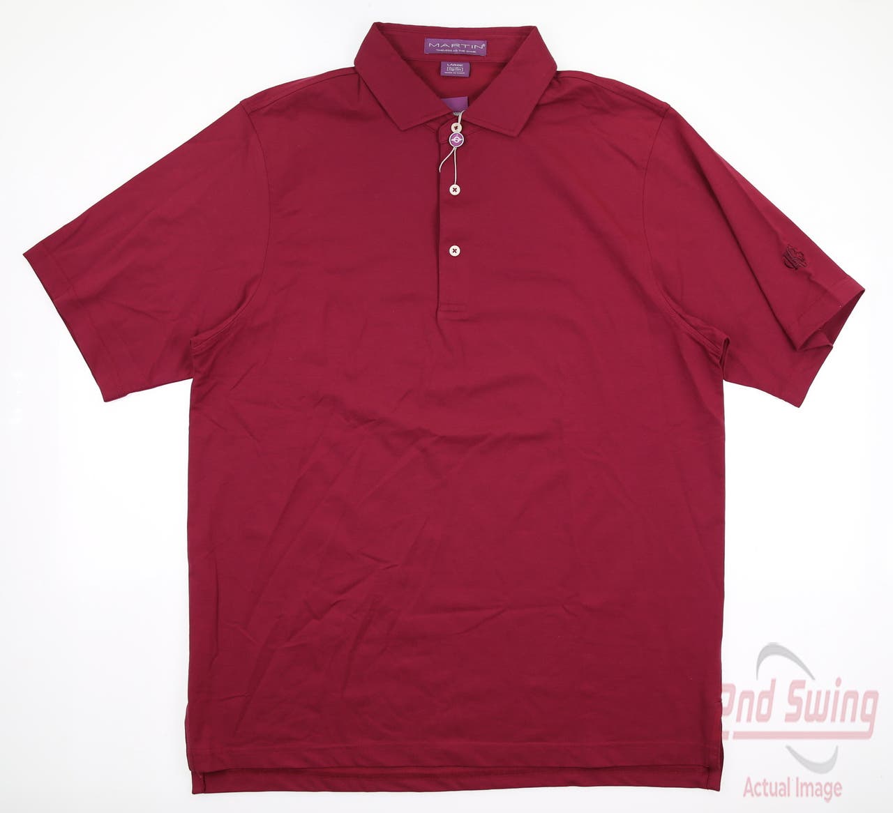 New W/ Logo Mens MARTIN GOLF Golf Polo Large L Red MSRP $100 172M030