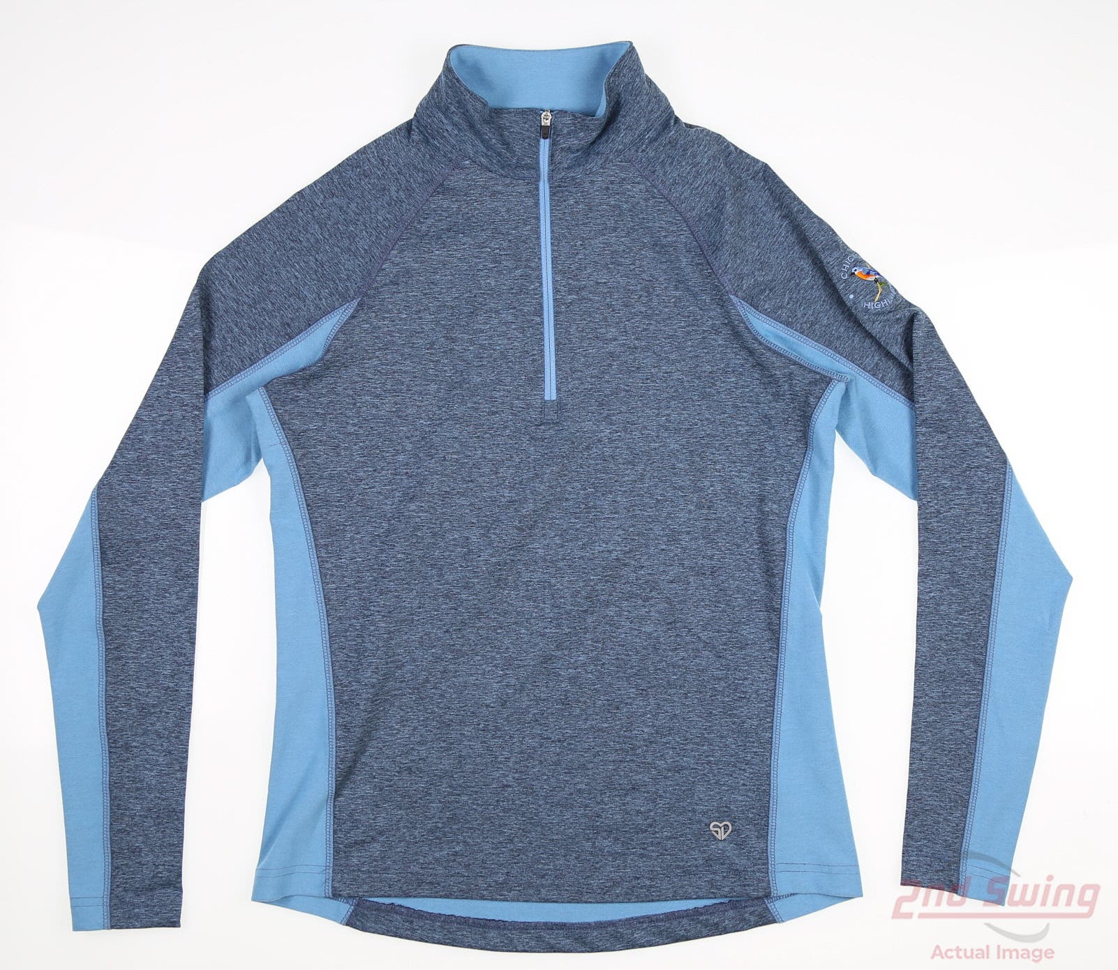 New W/ Logo Womens Straight Down Golf 1/4 Zip Pullover XSmall XS Blue