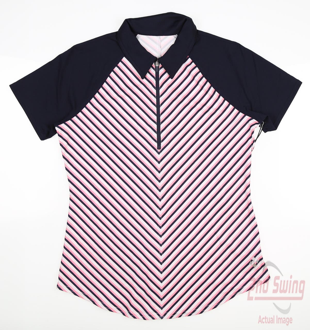 New Womens Jo Fit Center Seam Polo Small S Multi MSRP $86 GT422-MCS