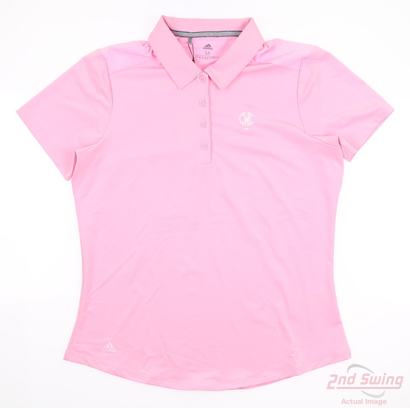 New W/ Logo Womens Adidas Golf Polo Medium M Pink MSRP 60 DQ0529 2nd