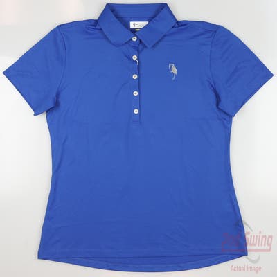 New W/ Logo Womens Greg Norman Golf Polo X-Small XS Blue MSRP $50