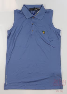 New W/ Logo Womens Ralph Lauren RLX Sleeveless Golf Polo X-Small Blue MSRP $90