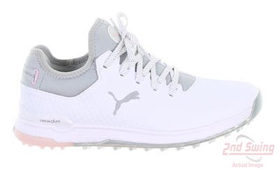New Womens Golf Shoe Puma ProAdapt Alphacat 8.5 White/Silver/Pink MSRP $130 376157 01