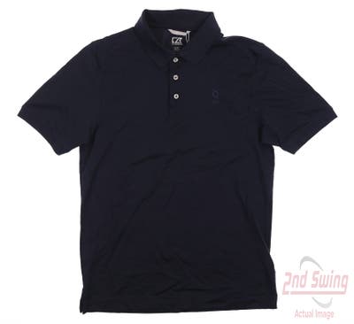 New W/ Logo Mens Cutter & Buck Polo Small S Navy Blue MSRP $64