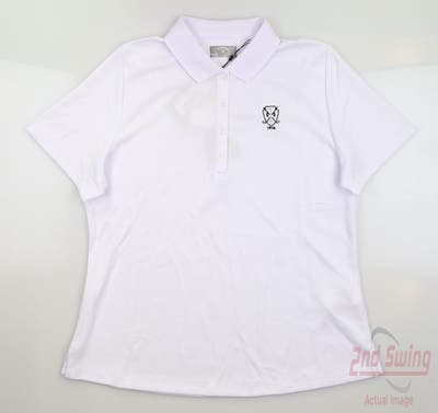 New W/ Logo Womens Callaway Golf Polo Medium M Brilliant White MSRP $58