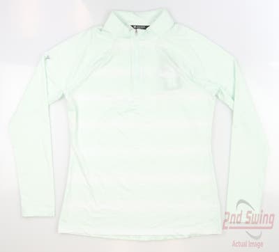 New W/ Logo Womens Level Wear 1/4 Zip Golf Pullover Small S Light Green MSRP $85