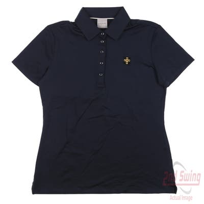 New W/ Logo Womens Dunning Golf Polo Small S Navy MSRP $90