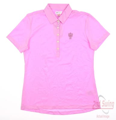 New W/ Logo Womens Greg Norman Golf Polo Medium M Pink MSRP $50