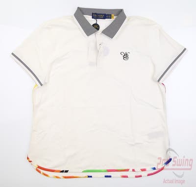 New W/ Logo Womens Ralph Lauren Golf Polo X-Large XL White MSRP $99