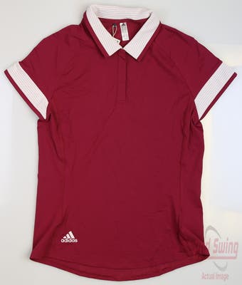 New Womens Adidas Golf Polo Large L Legacy Burgundy MSRP $65