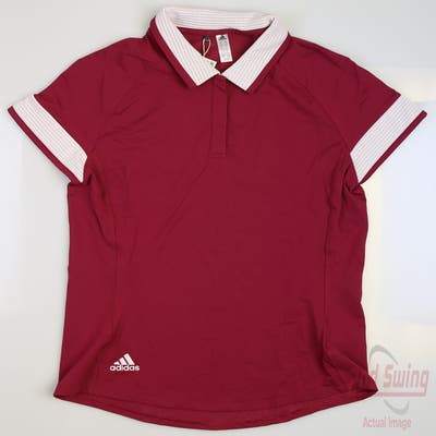 New Womens Adidas Golf Polo Small S Legacy Burgundy MSRP $65