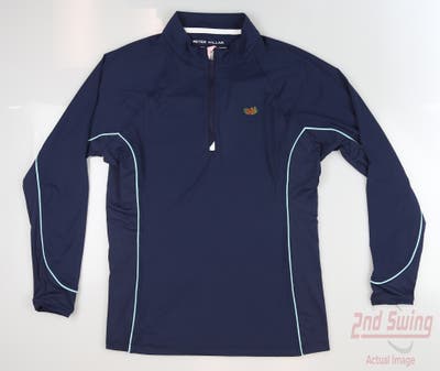 New W/ Logo Womens Peter Millar Golf 1/4 Zip Pullover Large L Navy Blue MSRP $130