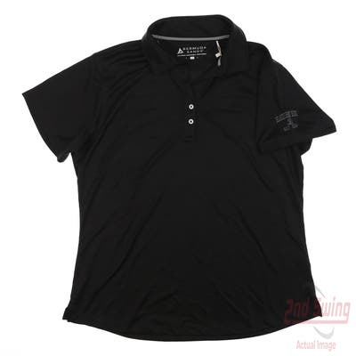 New W/ Logo Womens Bermuda Sands Golf Polo Medium M Black MSRP $60