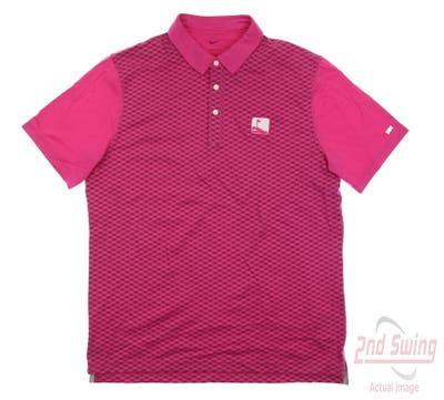 New W/ Logo Mens Nike Golf Polo Medium M Pink MSRP $85