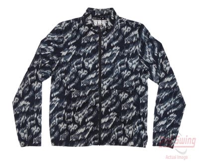 New Womens Puma Animal Print Jacket Small S Navy Blazer/Lucite MSRP $80